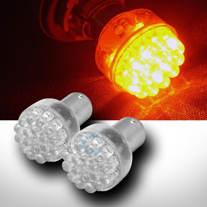 2 amber o 1157 bay15d socket 24x led rear/tail light lamp bulbs 7225 7528 p21/5w