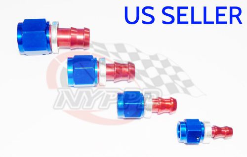 Nyppd push on oil fuel/gas hose end fitting red/blue an-10, straight 7/8 14 unf