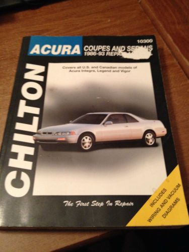 Chilton acura coupes and sedans 1986-1983 repair manual w/wiring &amp; vacuum