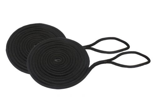 New two 50&#039;x1/2&#034; dock lines, double braided (black), mooring, docking