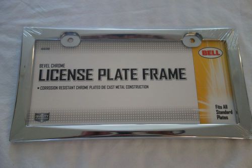 License plate frame by bell bevel chrome fits all standard plates