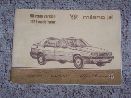 1987 alfa romeo milano v6 2.5 factory original owners owner&#039;s user manual book