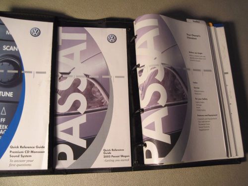 2003 vw volkswagen passat wagon owners manual pkg &amp; case deal  &#034;free u.s. ship&#034;