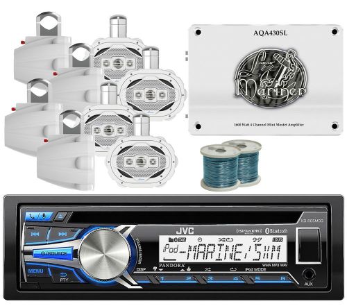 Marine 6x9&#034; speakers w/wires, 1600w marine amplifier,bluetooth usb cd receiver