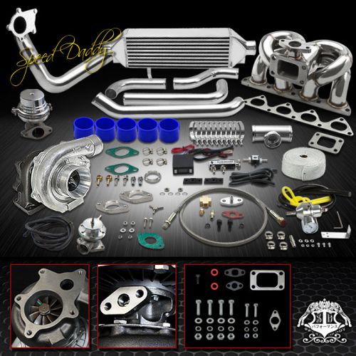 T04e 13p t3/4 turbo kit bolton intercooler+ram horn manifold b16/b18 civic ek/dc