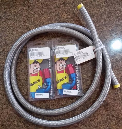 Lot new earls an fittings -8 swivel seal 90 degree tube stainless braid hose