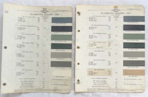 1950 plymouth acme color paint chip chart all models original