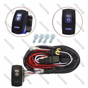 Wiring harness relay stereo laser rocker switch on/off for driving fog light atv