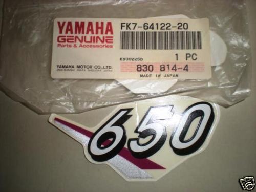 Nos yamaha 650 sticker emblem decal2 fk7-64122-20