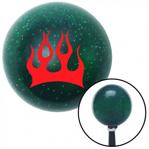 Red crescent flames green metal flake shift knob with 16mm x 1.5 insertshift sta