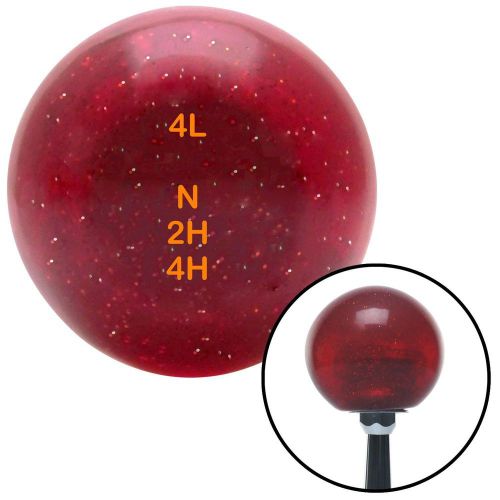 Orange shift pattern 32n red metal flake shift knob with m16x1.5 insertshift