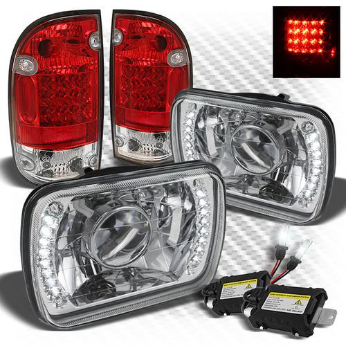 95-96 tacoma pro headlights w/super-led + r/c led perform tail lights + hid kit