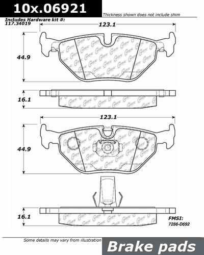 Centric 106.06921 brake pad or shoe, rear