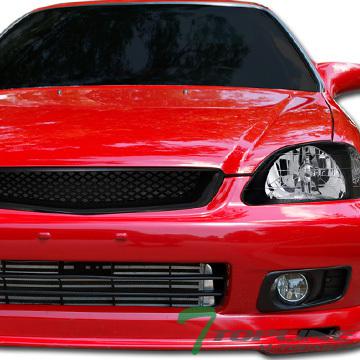 Jdm blk t-r mesh type front hood bumper grill grille 99-00 honda civic ek ek9 ej