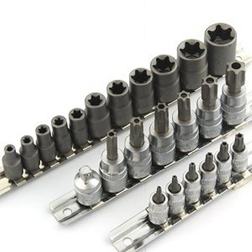 27 p socket t/e-torx star male female set security hole