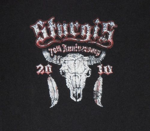 Sturgis 70th annual black hills 2010 harley-davidson motorcycle bull skull shirt