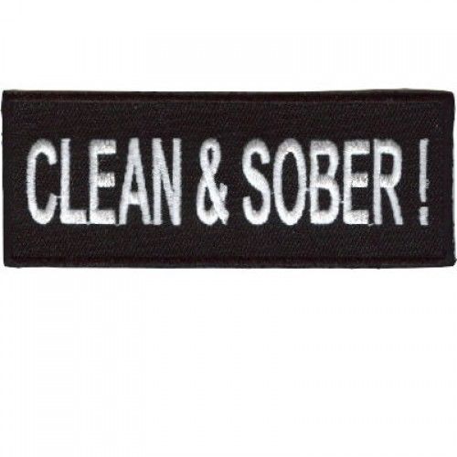 Clean and sober embroidered biker patch sew on patch military new