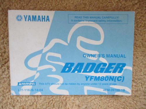 Yamaha yfm80 badger 80 owners manual 2001