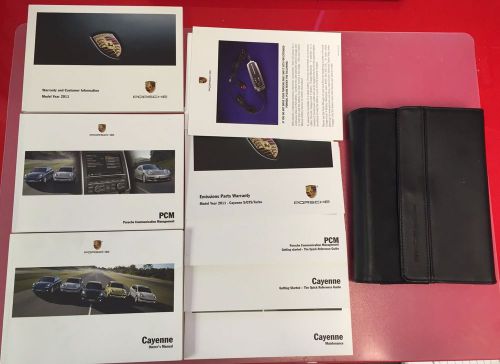 Excellent 2011 porsche cayenne owners manual book set with leather case