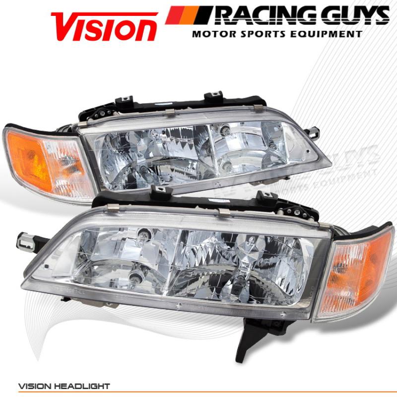 Vision euro style chrome head lights+corner lamps pair left+right assembly set