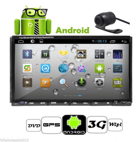 2din 7&#034; android 4.4 gps navigation car radio stereo dvd player 3g-wifi ipod+cam