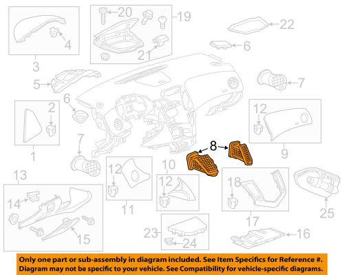 Chevrolet gm oem 11-12 cruze instrument panel dash-air vent grille left 95488440