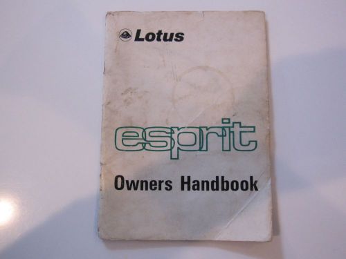 1977 lotus esprit owners handbook - very rare - printed 1977 - engine type 907
