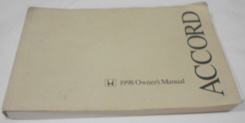 1998 honda accord sedan owner manual. nice used condition.  free s/h,,