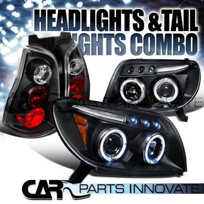 Black 03-05 4runner dual halo projector led headlights+rear tail lamps