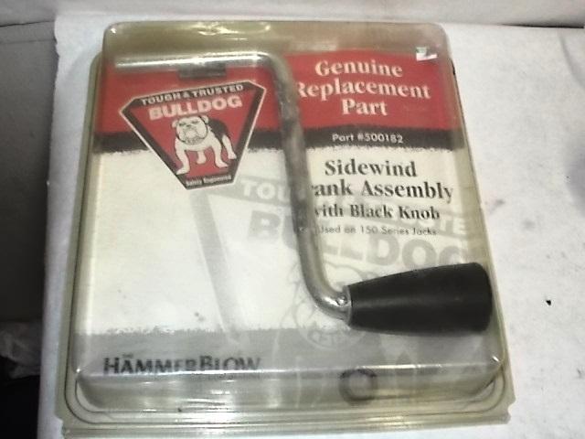 Bulldog black knob sidewind crank assembly part 500182 for 150 jacks nib, estate