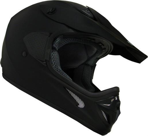 Adult flat matte black dirt bike atv motocross mx helmet off-road~xl