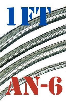 -6 an 8mm braided stainless steel ptfe teflon fuel line hose per ft