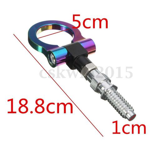 Universal neo chrome racing screw aluminum cnc folding tow towing hook for jdm