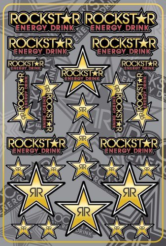 Rockstar energy drink decals 27 stickers 12x18 sheet race mx dirt bike truck atv