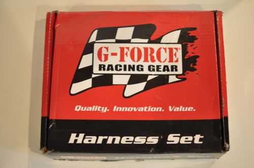 G-force 6000bk 5 point 16.1 sfi racing harness latch seat belts - black