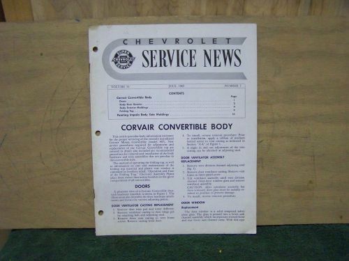 1962-july super chevrolet service news vol. 34 #7-corvair-impala