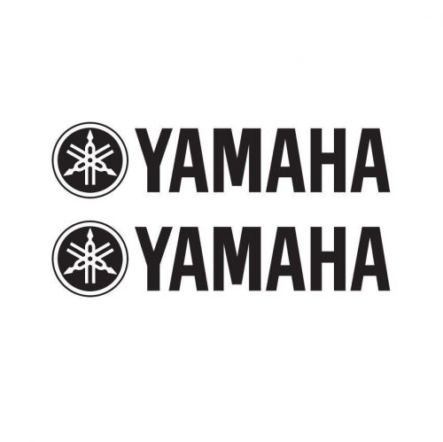 X2 black yamaha logo decals vinyl stickers motorcycle boat atv  9&#034;x2&#034;