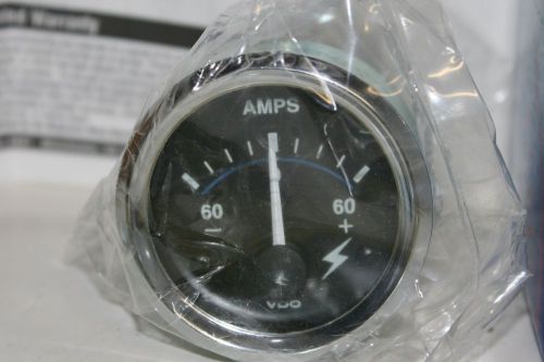 New vdo 190 501 12vdc direct read ammeter amps 2-1/16&#034; round 60-0-60 gauge boat