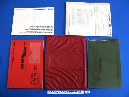 82 1982 porsche 911 sc 911sc owners manual + service book + oem pouch set # k106