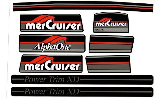 Mercruiser the new most complete alpha one gen 1 decals w/gray rams sticker set