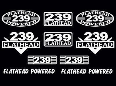 10 decal set 239 ci v8 powered engine stickers emblems vinyl flathead decals