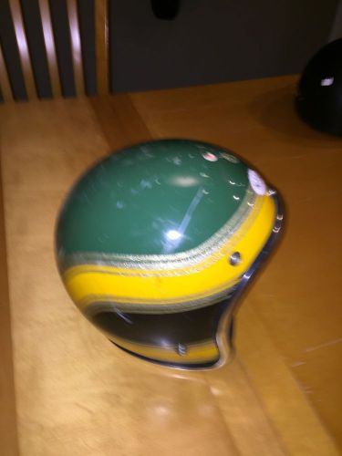 Vintage snowmobile open face helmet metal flake custom graphics