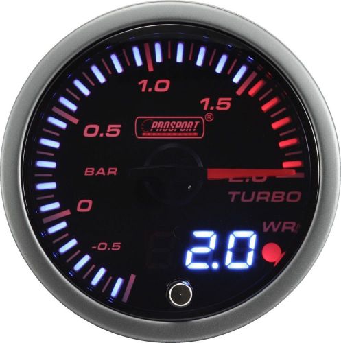 Prosport 60mm jdm series amber red &amp; white led warning turbo boost gauge bar