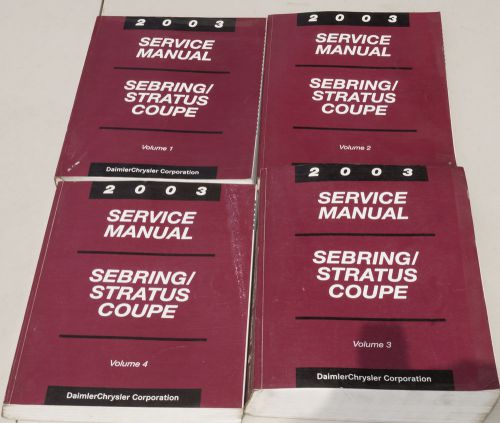 2003 chrysler sebring/stratus coupe factory service shop manual 4-volume set