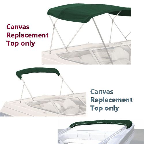 Bimini top boat cover canvas fabric green w/boot fits 3 bow 72&#034;l 46&#034;h 67&#034;-72&#034;w