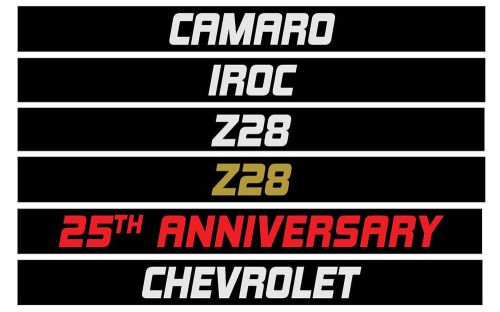 Camaro z28 iroc 25th anniversary chevrolet custom door handle inserts 1982 1992