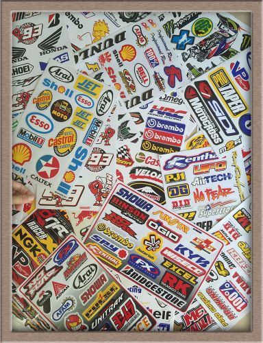 10 sheets mixed atv  bike car helmet  motorcycle moto  random stickers decals