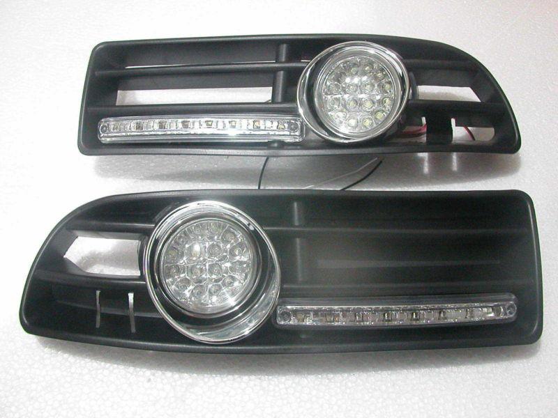 Vw 98-05 jetta / bora mk4 iv high white led fog light + daytime led running lamp