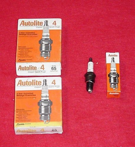 New autolite 65 resistor copper spark plug set of 8 plugs