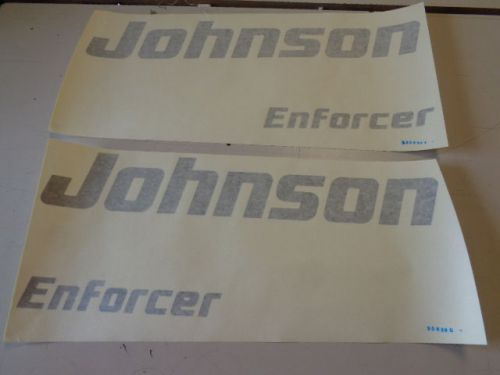 Johnson enforcer port / starboard decals black 20 1/2&#034; x 8 1/8&#034; marine boat